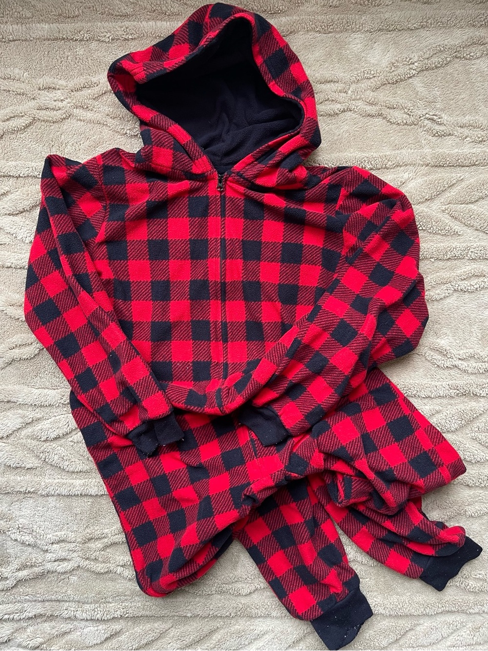The Children's Place Red & Black Buffalo Plaid Hooded Zip-Up